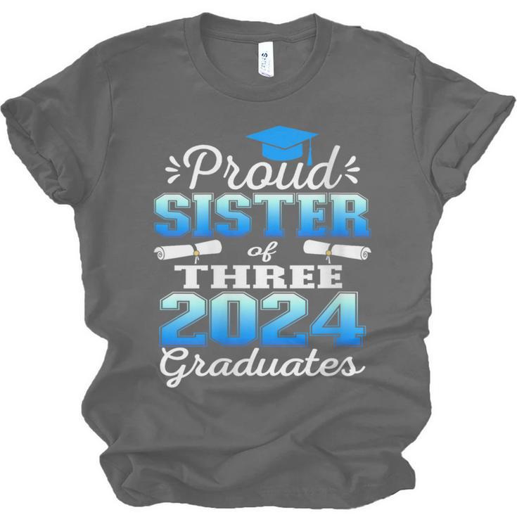 Proud Sister Of Three 2024 Graduate 23 Class Graduation Unisex Jersey T-Shirt