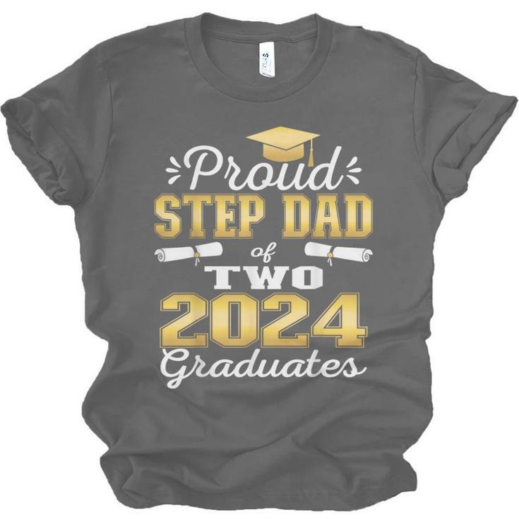 Proud Step Dad Of Two 2024 Graduate Class 2024 Graduation Unisex Jersey T-Shirt