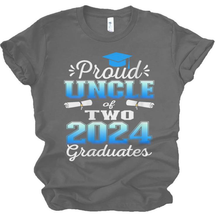 Proud Uncle Of Two 2024 Graduate Class 2024 Graduation Unisex Jersey T-Shirt