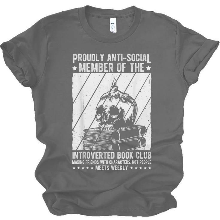 PROUDLY ANTI-SOCIAL MEMBER OF THE Introverted Book Club Unisex Jersey T-Shirt
