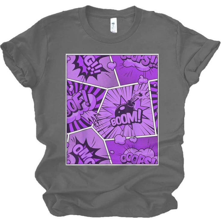 Purple Comic Book Purple Color Graphic Unisex Jersey T-Shirt