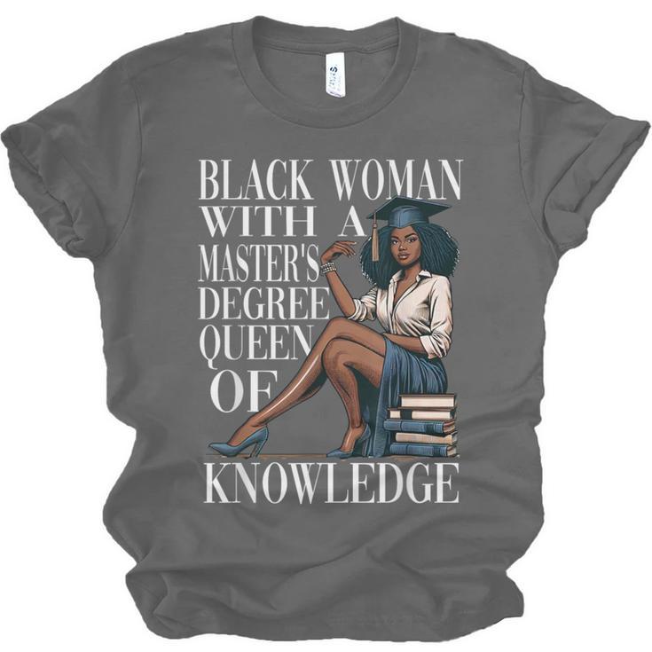 Queen Masters Degree Graduation Educated Melanin Grad Unisex Jersey T-Shirt