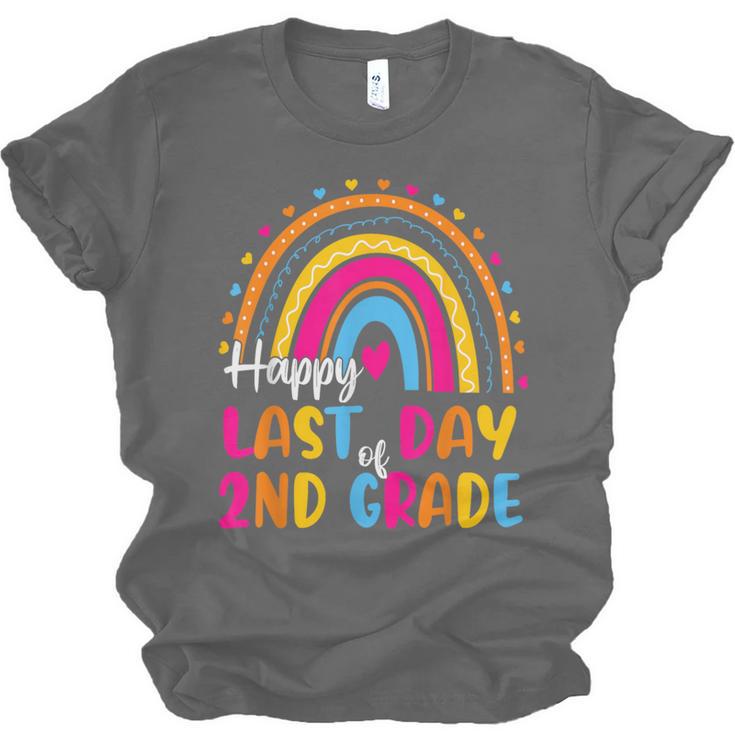 Rainbow Last Day Of 2nd Grade Teacher Student Graduation For Men Women Kids Unisex Jersey T-Shirt