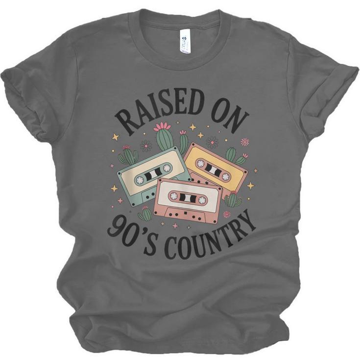 Raised On 90's Country Music Lover Nostalgia Retro Vibe Unisex Jersey T-Shirt