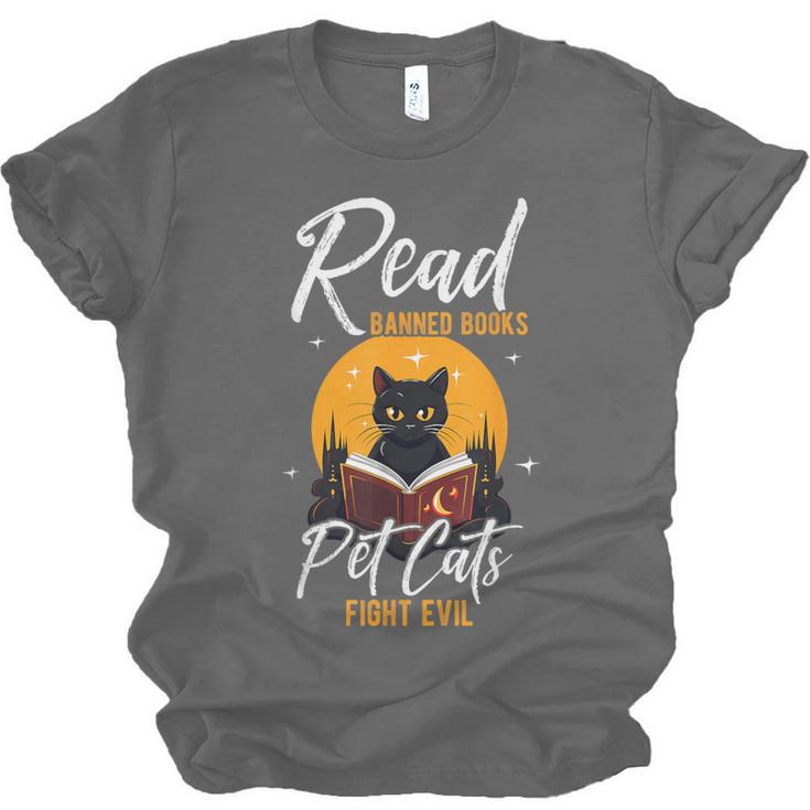 Read Banned Books Pet Cats Fight Evil Read Banned Reader Unisex Jersey T-Shirt Read Banned Books Pet Cats Fight Evil Read Banned Reader Unisex Jersey T-Shirt