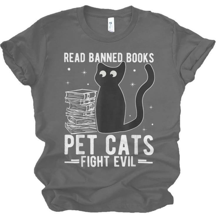 Read Banned Books Pet Cats Fight Evil Read Banned Books Unisex Jersey T-Shirt