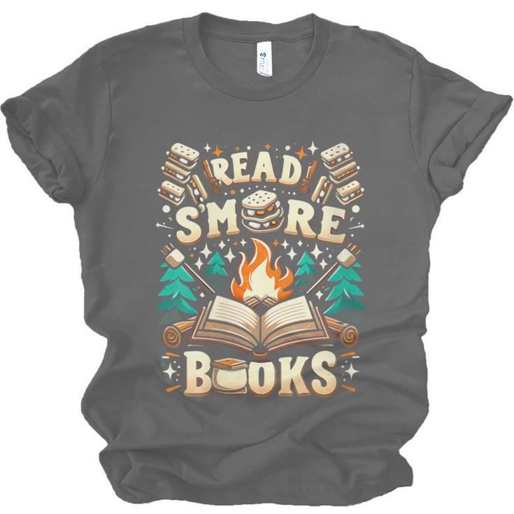 Read More Books Camping Outdoors Travel Campfire Smores Unisex Jersey T-Shirt