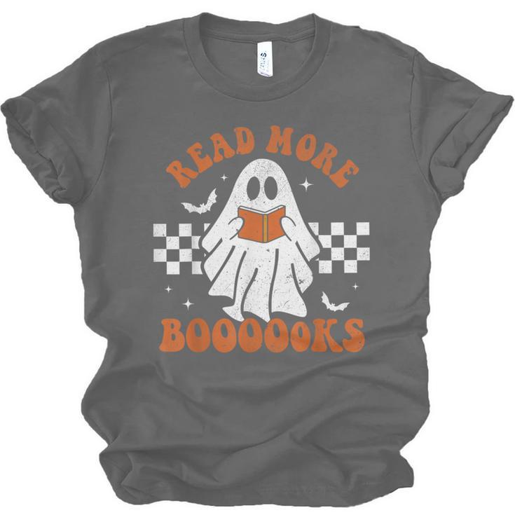 Read More Books Cute Ghost Reading Book Teacher Halloween Unisex Jersey T-Shirt
