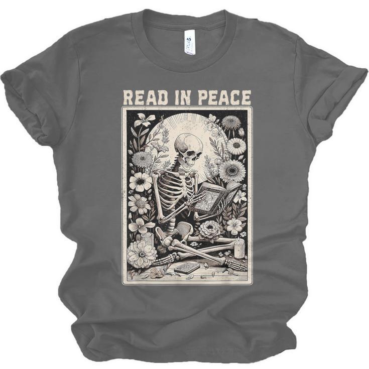 Read In Peace Skeleton Book Lover Bookworm Book Unisex Jersey T-Shirt Read In Peace Skeleton Book Lover Bookworm Book Unisex Jersey T-Shirt
