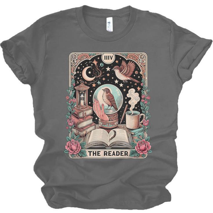 The Reader Tarot Card Shirt Bird Book Lover Bookworm Unisex Jersey T-Shirt