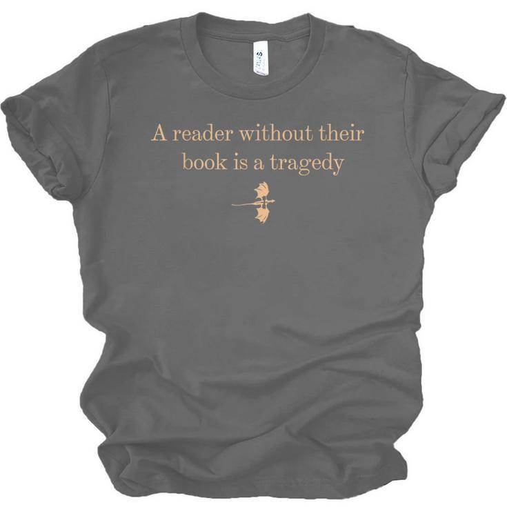 A Reader Without Their Book Is Tragedy Book Reading Dragon Unisex Jersey T-Shirt
