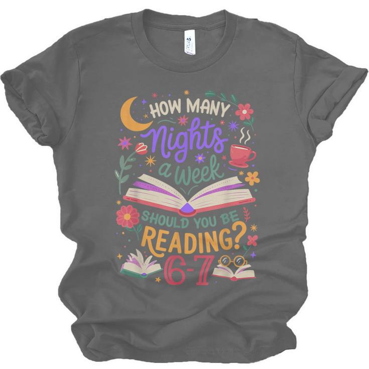 Reading 6 7 Meme Six Seven Cozy Book Lover Teacher Unisex Jersey T-Shirt