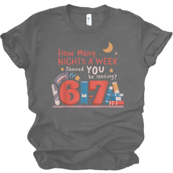 Reading 67 Meme English Teacher 67 Book Lover Humor Unisex Jersey T-Shirt