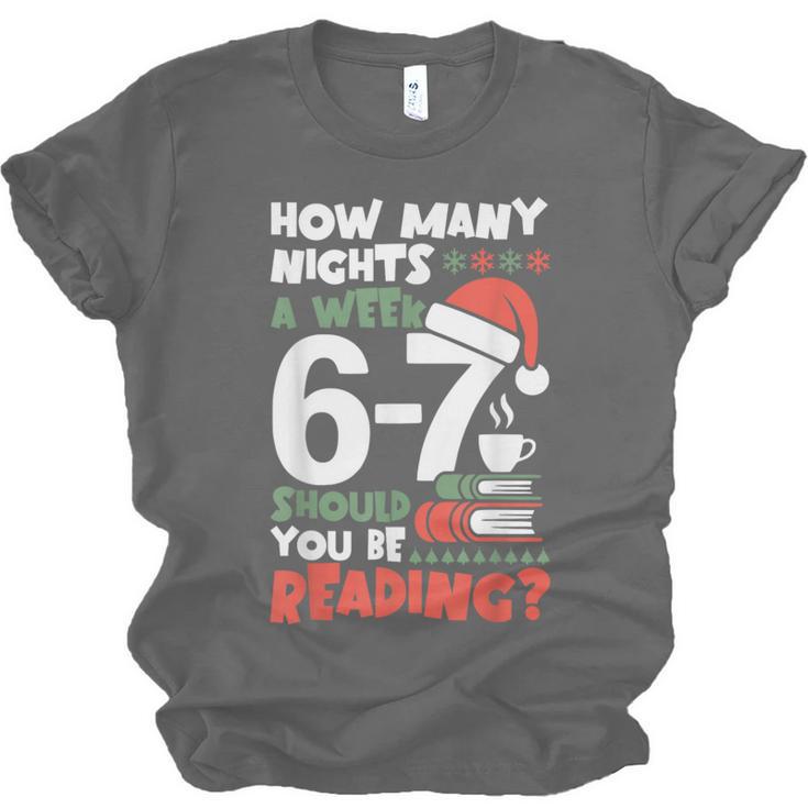 Reading 67 Meme English Teacher Christmas Book Lover Unisex Jersey T-Shirt