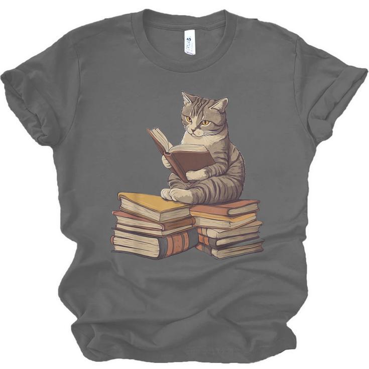 Reading Cat Book Lover Unisex Jersey T-Shirt