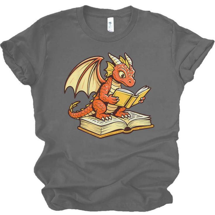 Reading Dragon Book Lover Bookworm Reader Unisex Jersey T-Shirt