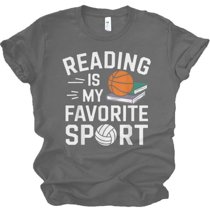 Reading Is My Favorite Sport Reading Book Lover Reader Unisex Jersey T-Shirt