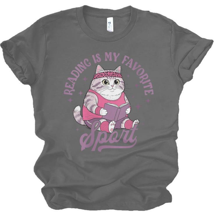 Reading Is My Favorite Sport Bookworm Cat Lover Book-Club Unisex Jersey T-Shirt
