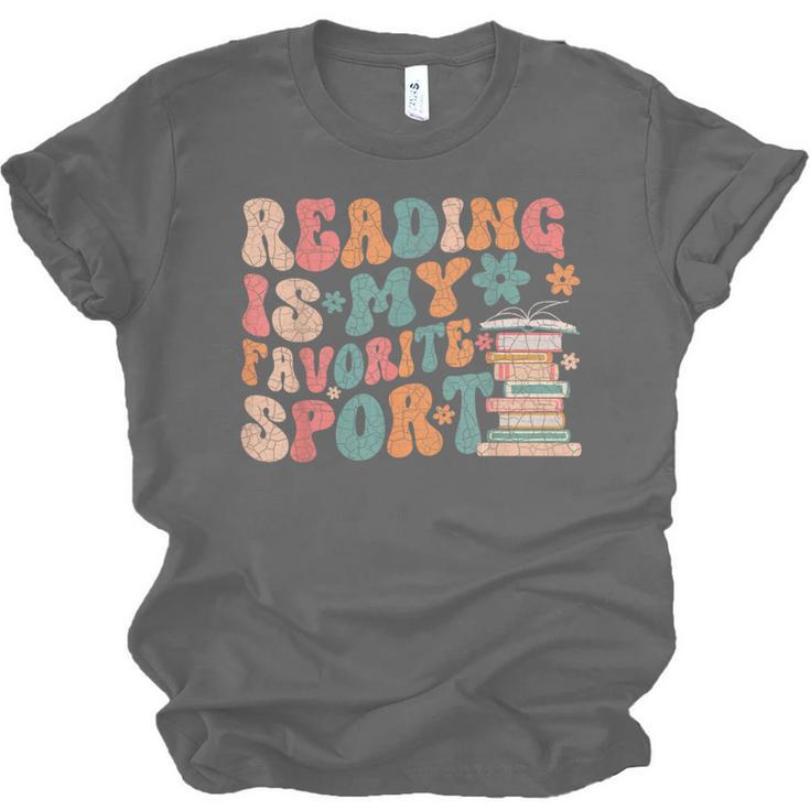 Reading Is My Favorite Sport Retro Groovy Book Lovers Unisex Jersey T-Shirt Reading Is My Favorite Sport Retro Groovy Book Lovers Unisex Jersey T-Shirt