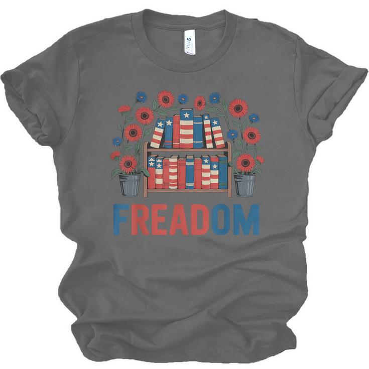 Reading Freadom Freedom Book Lover 4th Of July Men Women Unisex Jersey T-Shirt
