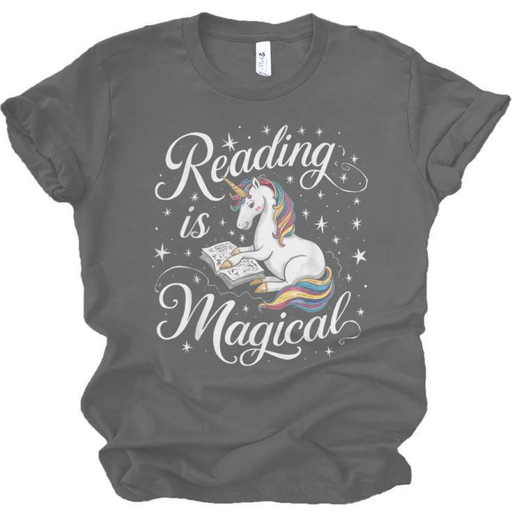 Reading Is Magical Unicorn Book Lover Fantasy Kids Unisex Jersey T-Shirt Reading Is Magical Unicorn Book Lover Fantasy Kids Unisex Jersey T-Shirt