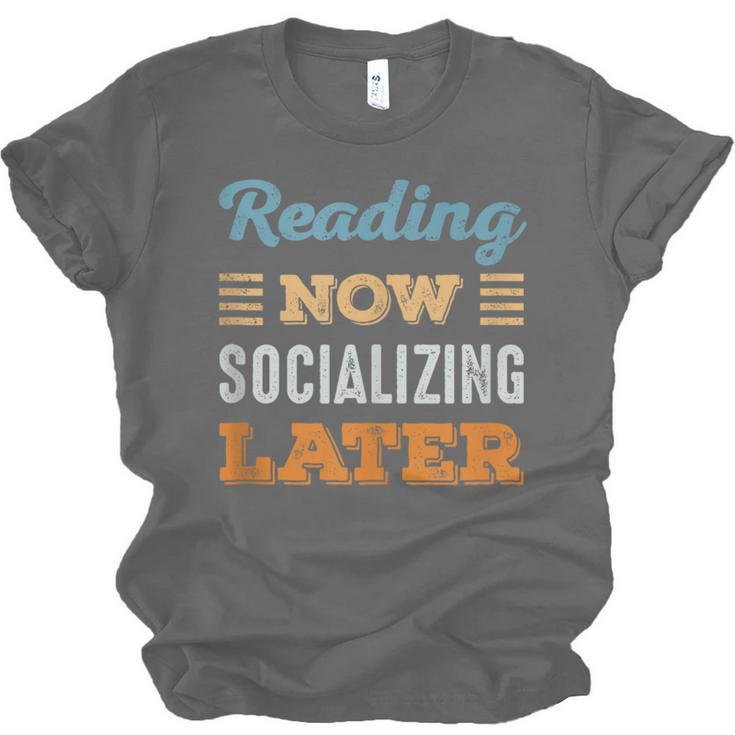 Reading Now Minimal Socializing Introvert Vintage Unisex Jersey T-Shirt Reading Now Minimal Socializing Introvert Vintage Unisex Jersey T-Shirt