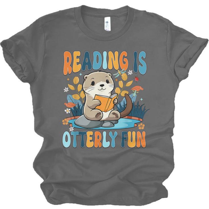 Reading Is Otterly Fun Sea Otter Book Lover Bookworm Unisex Jersey T-Shirt Reading Is Otterly Fun Sea Otter Book Lover Bookworm Unisex Jersey T-Shirt