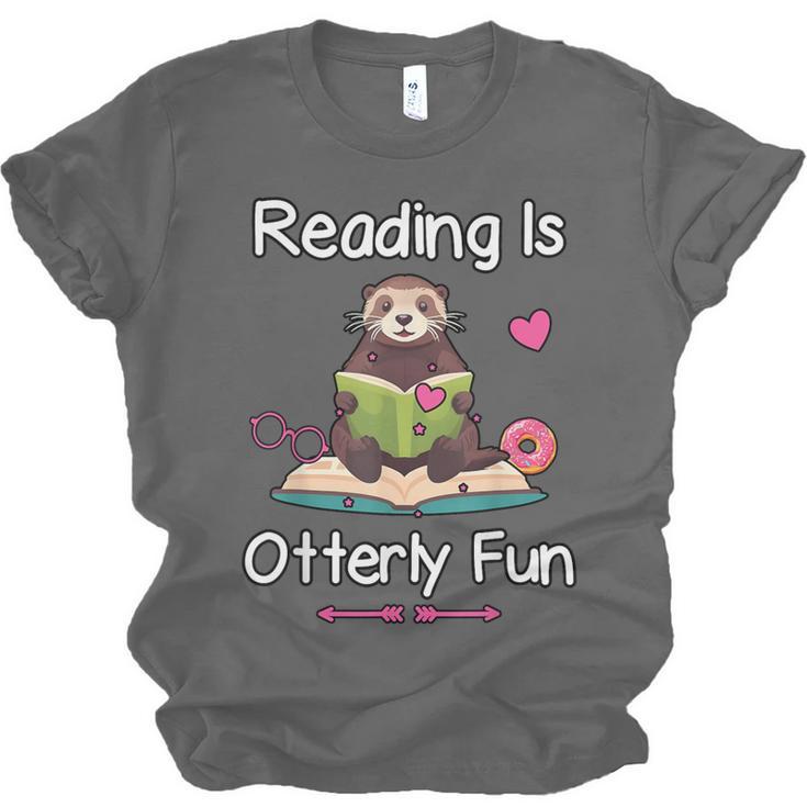 Reading Is Otterly Fun Sea Otter Book Loving Librarian Unisex Jersey T-Shirt