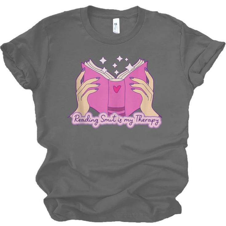 Reading Smut Is My Therapy Romance Book Reader Humor Unisex Jersey T-Shirt Reading Smut Is My Therapy Romance Book Reader Humor Unisex Jersey T-Shirt