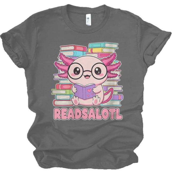 Readsalotl Axolotl Reading Book Bookworm Unisex Jersey T-Shirt Readsalotl Axolotl Reading Book Bookworm Unisex Jersey T-Shirt