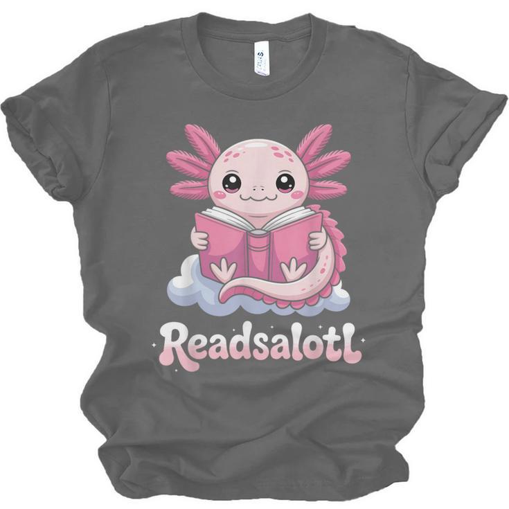 Readsalotl Axolotl Reading Cute Book Lover Bookworm Unisex Jersey T-Shirt