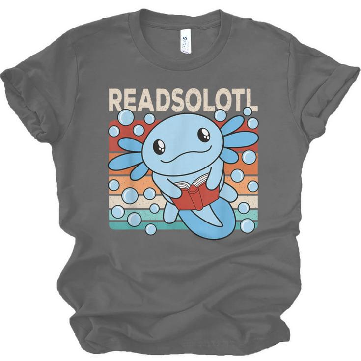 Readsolotl Blue Kawaii Axolotl Book Lover Reading Retro Unisex Jersey T-Shirt Readsolotl Blue Kawaii Axolotl Book Lover Reading Retro Unisex Jersey T-Shirt