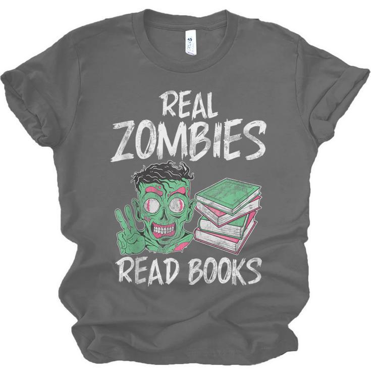Real Zombies Read Books Zombie Unisex Jersey T-Shirt Real Zombies Read Books Zombie Unisex Jersey T-Shirt