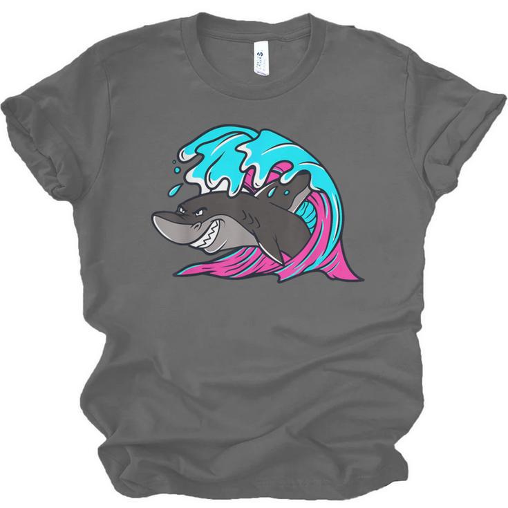 Retro 80s Shark Whale Diving Nostalgia Shark Party Unisex Jersey T-Shirt Retro 80s Shark Whale Diving Nostalgia Shark Party Unisex Jersey T-Shirt