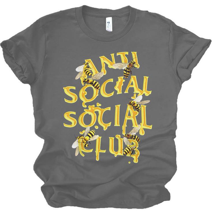 Retro Anti Social Club Bees Introvert Women Men Unisex Jersey T-Shirt