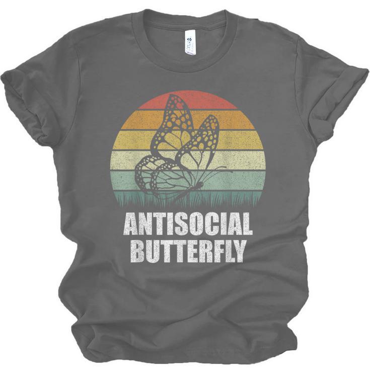 Retro Antisocial Butterfly Shirt For Introverts Unisex Jersey T-Shirt Retro Antisocial Butterfly Shirt For Introverts Unisex Jersey T-Shirt