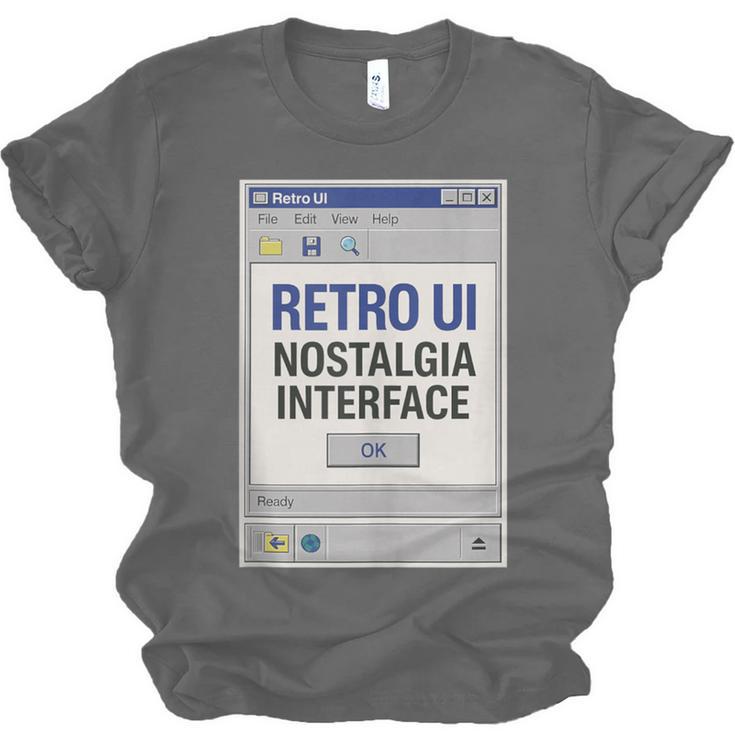 Retro Computer Dialog Box 90s Desktop Interface Nostalgia Unisex Jersey T-Shirt