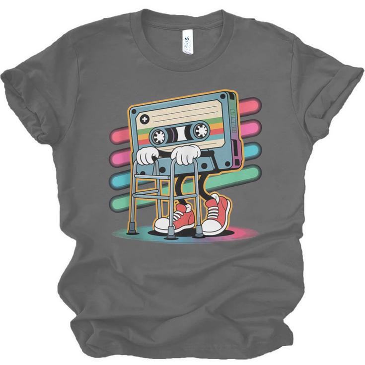 Retro Old Cassette Tape Cartoon With Walker Nostalgia Unisex Jersey T-Shirt