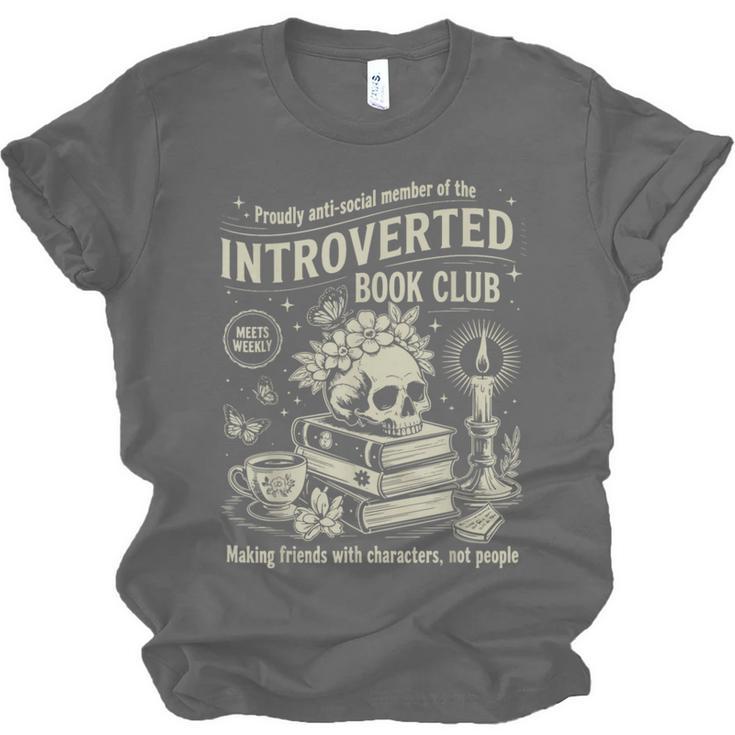 Retro Proud Anti Social Member Of Introverted Book Club Unisex Jersey T-Shirt