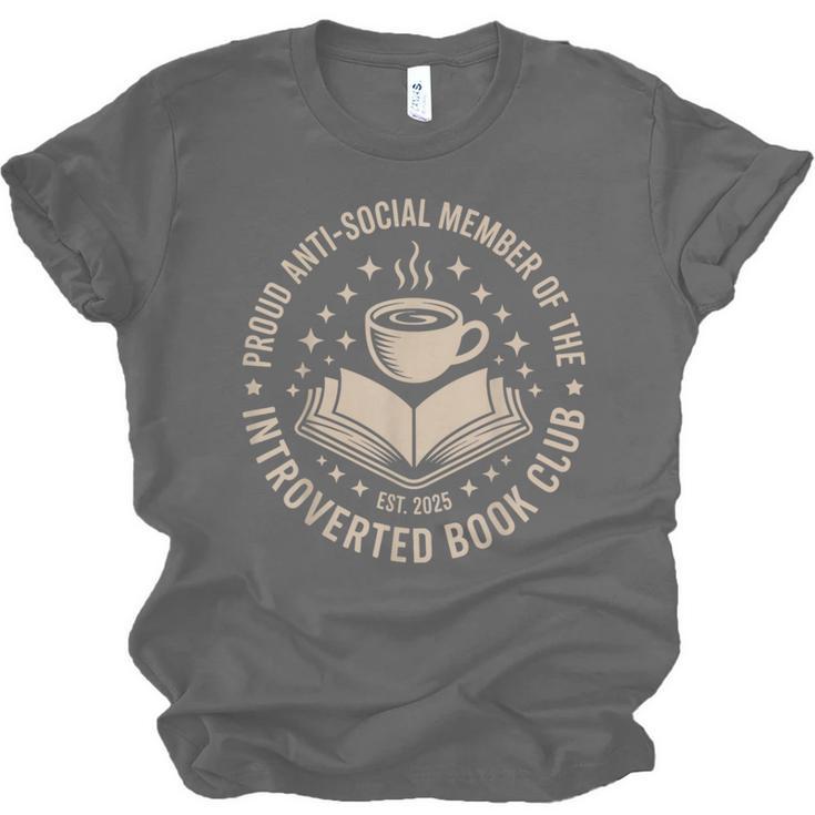 Retro Proud Introverted Book Club Anti Social Reader Unisex Jersey T-Shirt