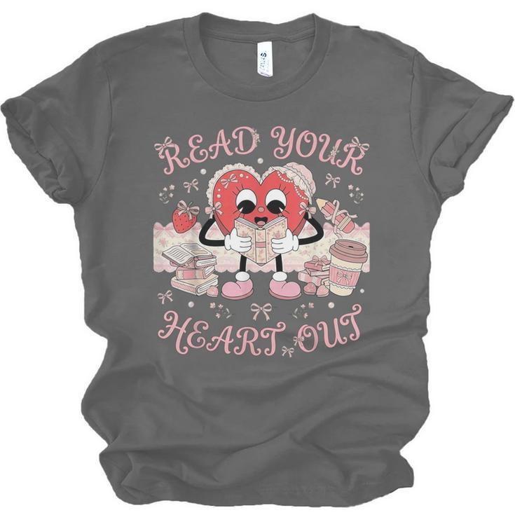 Retro Read Your Heart Out Valentine’s Day Teacher Book Lover Unisex Jersey T-Shirt