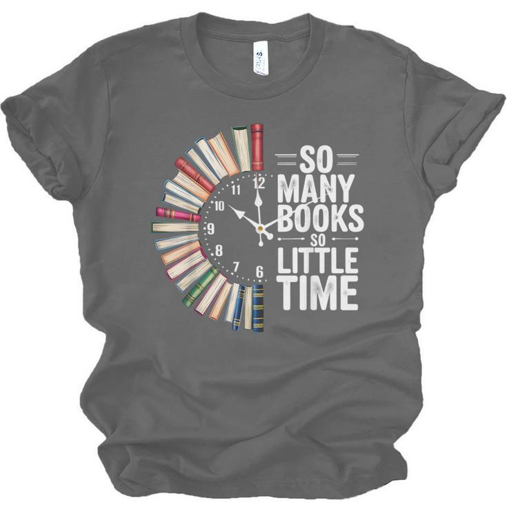 Retro So Many Books Little Time Book Clock Reading Unisex Jersey T-Shirt Retro So Many Books Little Time Book Clock Reading Unisex Jersey T-Shirt