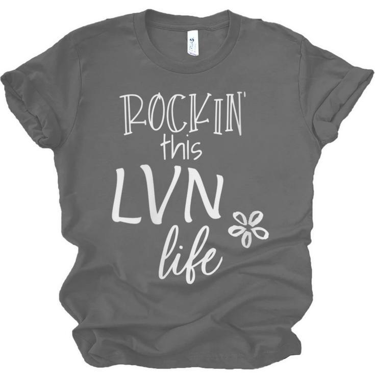 Rockin This Life Cute LVN Graphic For Nurse Graduation Unisex Jersey T-Shirt