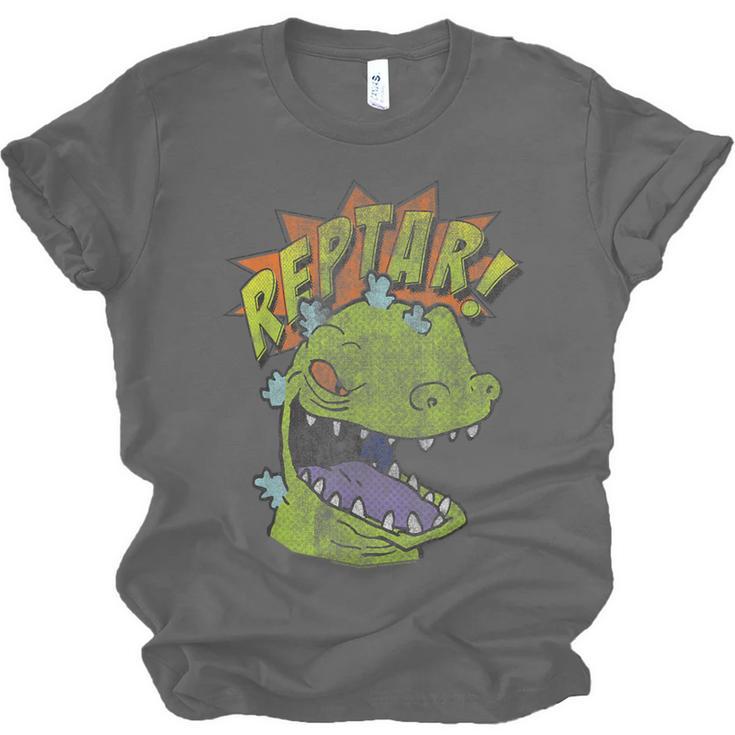Rugrats Reptar Distressed Comic Book Style Cartoon Unisex Jersey T-Shirt