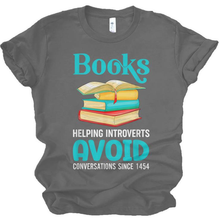 Sarcastic Books Anti Social Introvert Book Conversation Unisex Jersey T-Shirt Sarcastic Books Anti Social Introvert Book Conversation Unisex Jersey T-Shirt