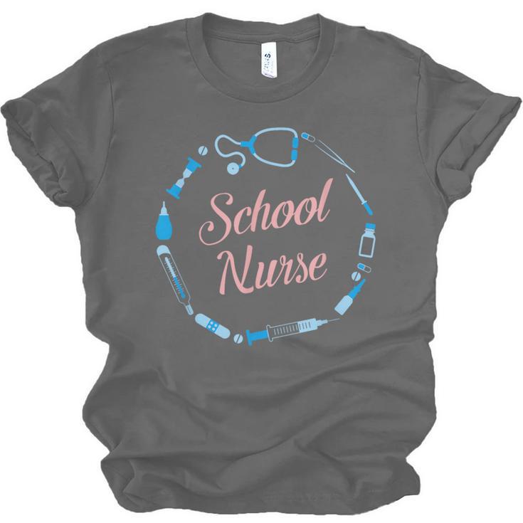 School Nurse Cute Adult Graduation Tshirt Nurses Fun Unisex Jersey T-Shirt