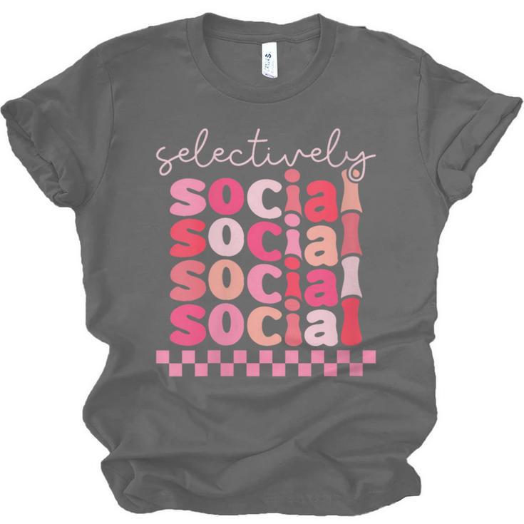 Selectively Social Sarcastic Introvert Humor Unisex Jersey T-Shirt