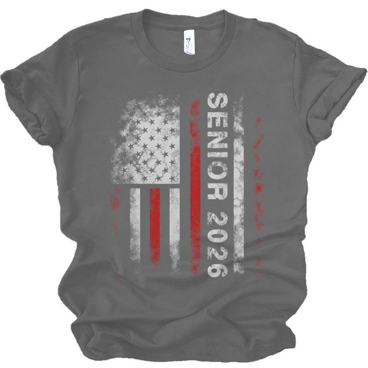 Senior 2026 American Flag Shirt USA Graduation Class Of 2026 Unisex Jersey T-Shirt