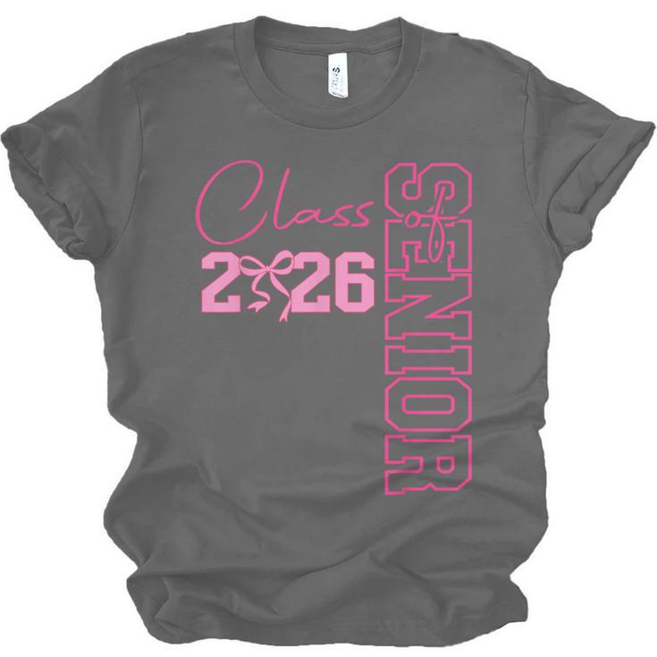 Senior 2026 Class Of 2026 Coquette Bow Graduation 2026 Unisex Jersey T-Shirt