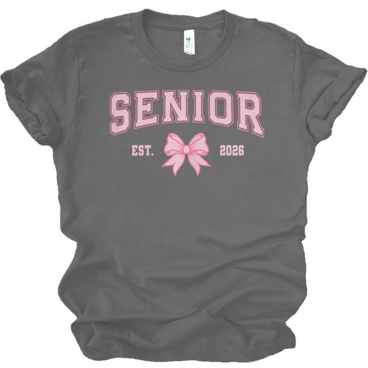 Senior 2026 Class Of 2026 Coquette Pink Bow Graduation 2026 Unisex Jersey T-Shirt